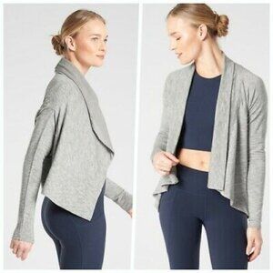 Athleta Nirvana Wear Two Ways Wrap/Cardigan Marl Heather Gray Women's Size XXS